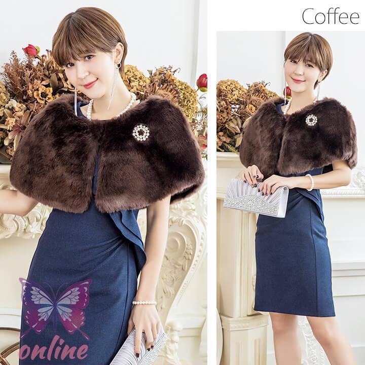 ケープ ショール フェイクファー ストール ファーティペット