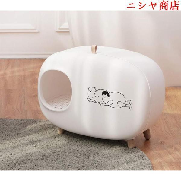 ネコトイレ 猫トイレ おしゃれ 猫用 楽ちん猫用トイレ用品猫砂散らかりにくい 人気 ペットトイレ 60×39×46cm_10