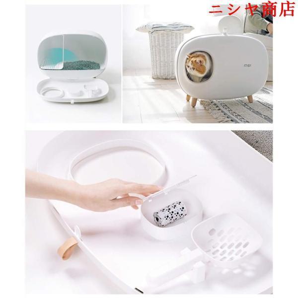 ネコトイレ 猫トイレ おしゃれ 猫用 楽ちん猫用トイレ用品猫砂散らかりにくい 人気 ペットトイレ 60×39×46cm_12