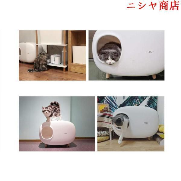 ネコトイレ 猫トイレ おしゃれ 猫用 楽ちん猫用トイレ用品猫砂散らかりにくい 人気 ペットトイレ 60×39×46cm_9