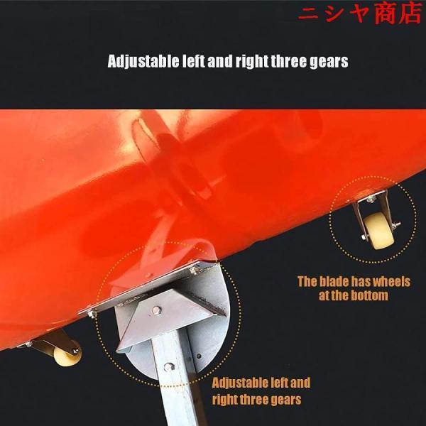 スノーシャベル 手動スノーシャベル 車輪付きスノープッシャーショベル/ローリングスノープッシャー 高さと角度調節可能 冬道の除雪に使用_5