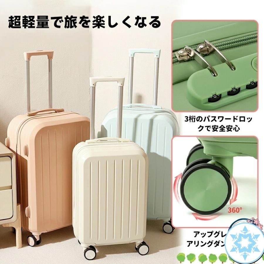 スーツケース Sサイズ 機内持込 キャリーケース キャリーバッグ 軽量 かわいい オシャレ ダイヤルロック ダブルキャスター ファスナータイプ 海外の画像