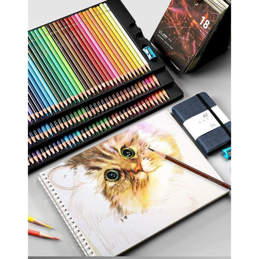色鉛筆 水彩 お絵かき 水彩画 200色セット プレゼント クレヨン 文房具 油性 筆記具 絵の具セット カラーサインペン 入学 入園 祝い 塗り絵_9