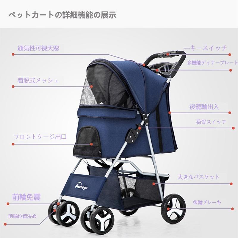 4輪 ペットカート ペットバギー 折りたたみ式 小型犬 中型犬 7colour_8