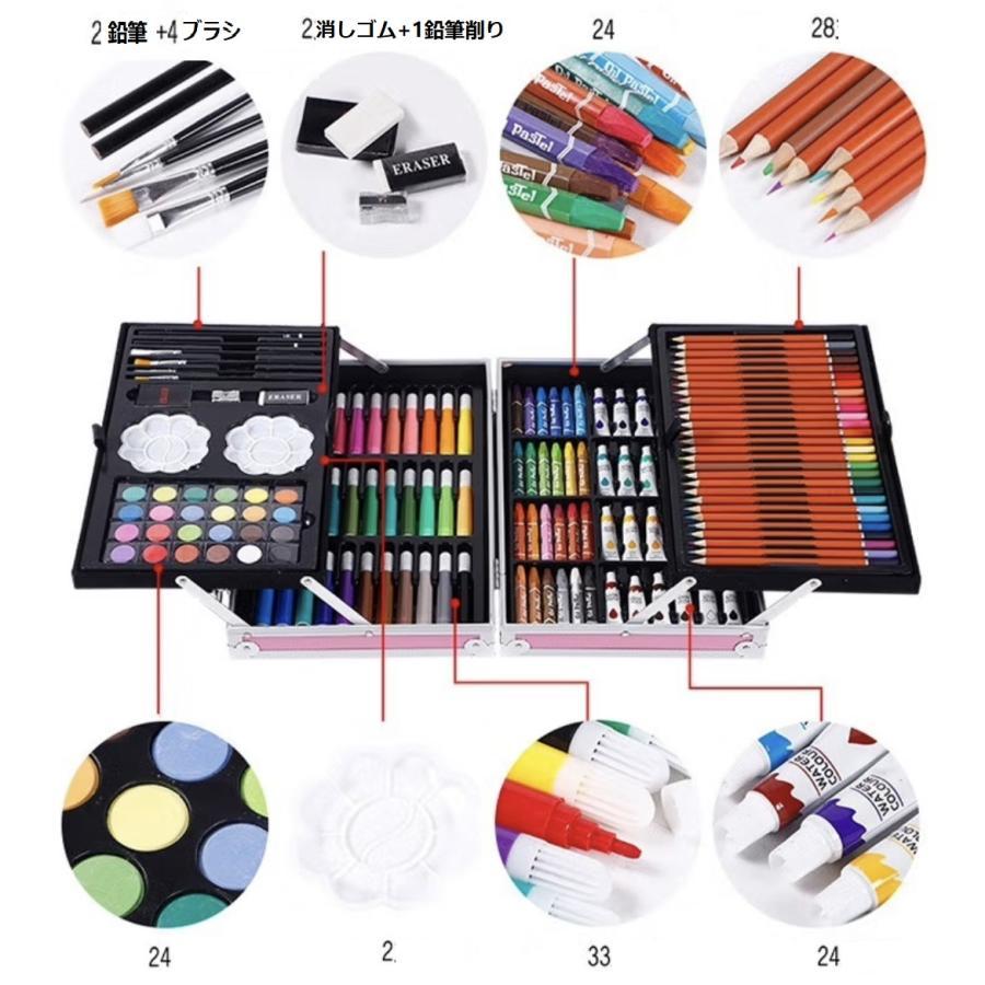 お絵かきセット 色鉛筆 145ピース 絵の具セット 水性/油性色鉛筆