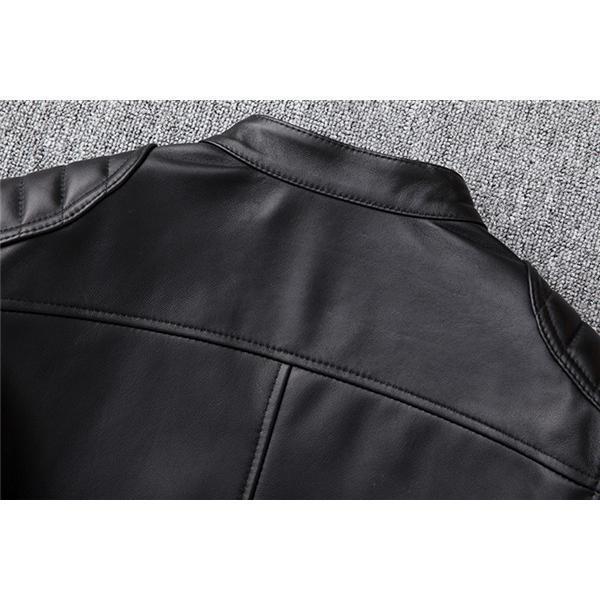 ライダースジャケットメンズ シングル レザージャケット キルティング