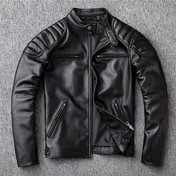 ライダースジャケットメンズ シングル レザージャケット キルティング