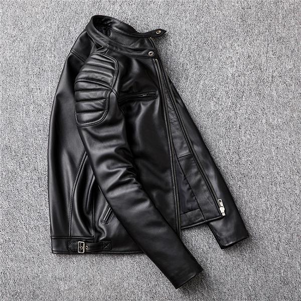 ライダースジャケットメンズ シングル レザージャケット キルティング