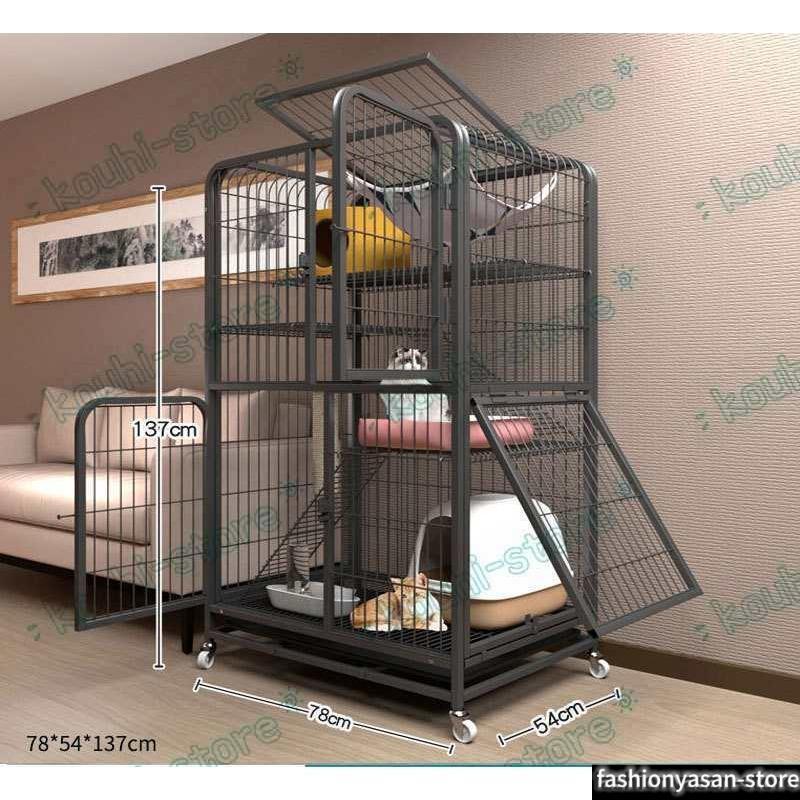 2022 猫用ケージ 大型 多頭飼い 組立簡単 折り畳み式 掃除しやすいネコ