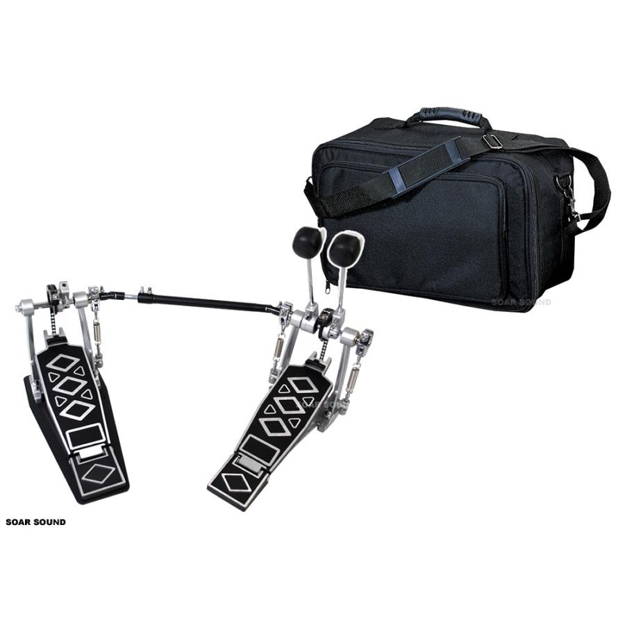 ソフトケース付き KC ツインペダル チェーン仕様 DRP-02 + PCS40 キックペダル ダブルペダル フットペダル