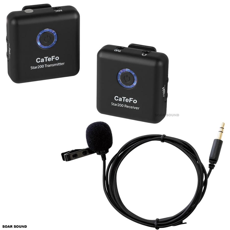 CaTeFo ピンマイク セット ワイヤレスマイク 受信機 トランスミッター