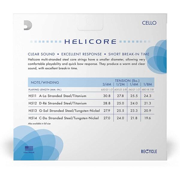 D'Addario ダダリオ チェロ弦 HELICORE ヘリコア セット Medium