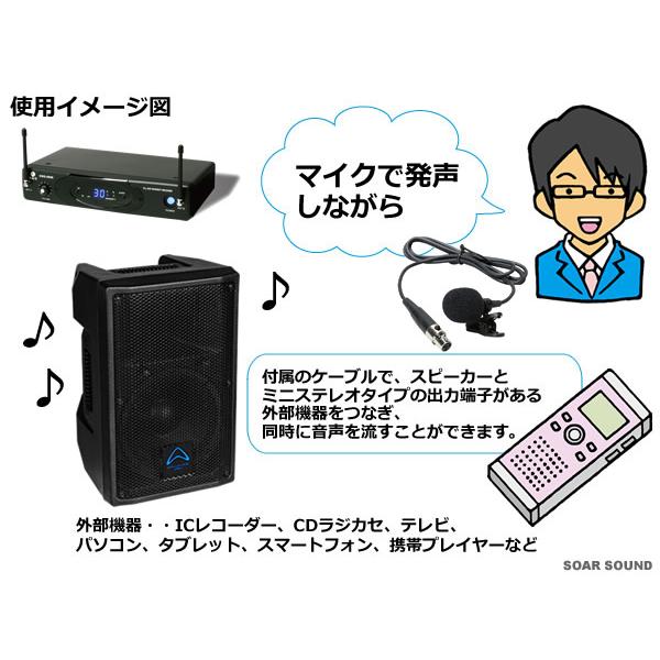 パワフル 250W 出力 プレゼン ワイヤレスマイク セット ピンマイク 
