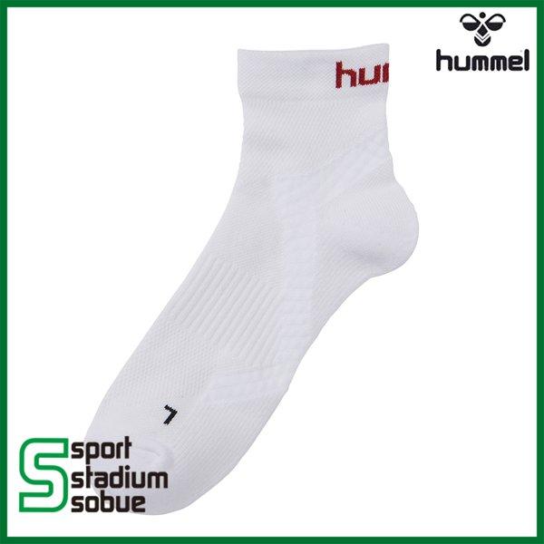 hummel ヒュンメル 【12月スーパーSALE シューティングソックス バスケットボール 73%OFF ホワイト HAG7062-1020S ラメレッド