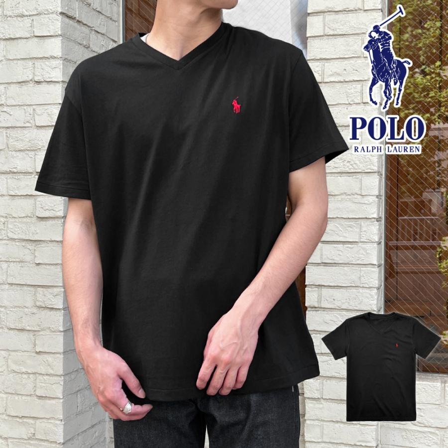 ポロ ラルフローレン メンズ 半袖 Tシャツ トップス 無地 Vネック