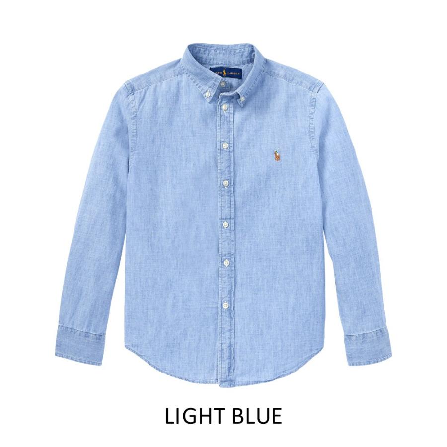 ポロ ラルフローレン ボーイズサイズ シャンブレーシャツ メンズ レディース ポニー 刺繍 長袖 ボタンダウン ライトブルー トップス G Golden West アメカジファッション 通販 Yahoo ショッピング