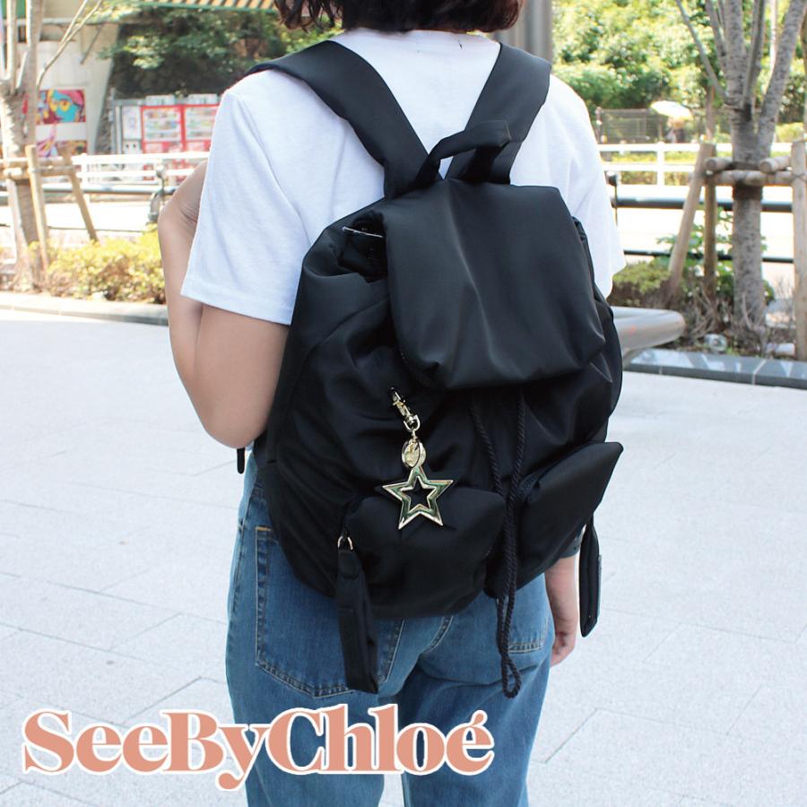 世界的に seeBychloe リュック ナイロン ブラック i9tmg.com.br