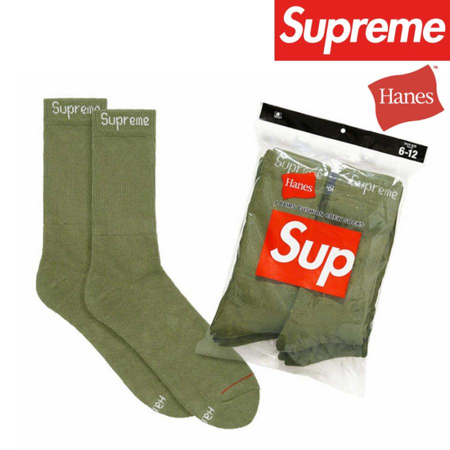 シュプリーム ヘインズ Supreme Hanes メンズ 靴下 4 Pairs Cushion Crew Socks 4足 セット オリーブ カーキ 緑 ソックス クルー G99sup38 Golden West アメカジファッション 通販 Yahoo ショッピング