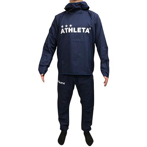 アスレタ　ATHLETA　ライトウインドシェルプルオーバー ＆ ライトウインドシェルパンツ　上下セット　ネイビー　ピステ　02382-90-02383-90｜soccershop-players｜02