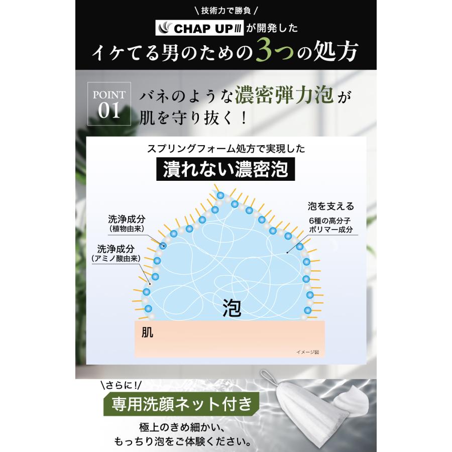 チャップアップ（CHAP UP） 公式 洗顔 洗顔フォーム 濃密泡 150g 1本