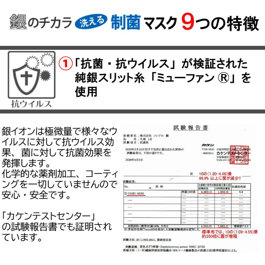 マスク 銀 日本製 洗える 抗ウイルス デザインマスク ウェルネスマスク 息がらく 口につかない UVカット 防臭 耳ヒモ調整 ずれない JIS規格 花粉 ダルメシアン｜sociel-knit｜05