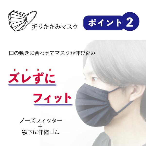 折りたたみマスク 銀 日本製 洗える 抗ウイルス ウェルネスマスク 息が