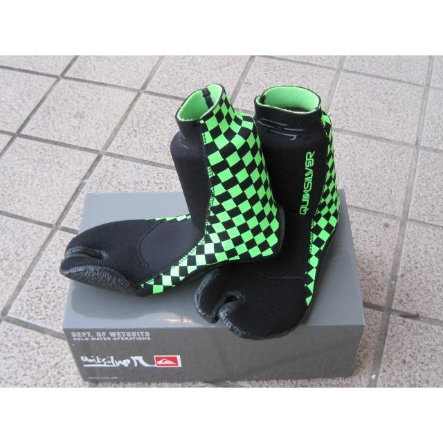 09 WINTER QUIKSILVER MENS SURF BOOTS BLK/GREEN【L】 10014456ソサイアティ06