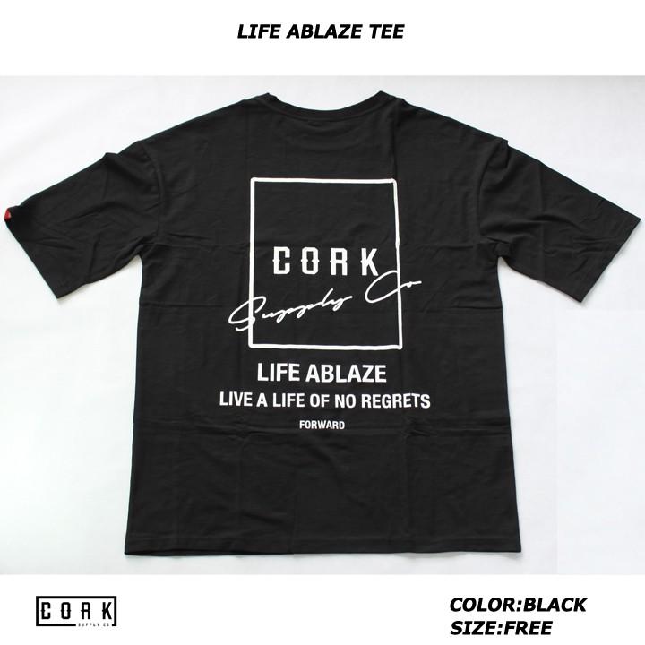 Cork Supply コルクサプライ Life Ablaze Tee Tシャツ 期間限定 送料無料キャンペーン Aptlifetee ソサイアティ06 通販 Yahoo ショッピング