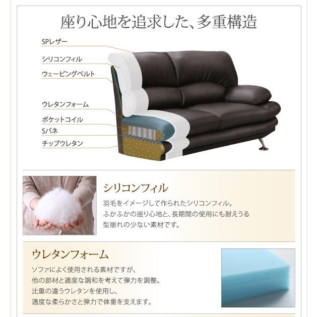 3人掛け ハイバックソファ 〔右カウチ/スチール脚〕合皮レザー グランドカウチ｜sofa-lukit｜07