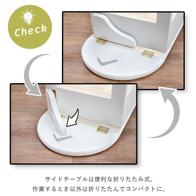 パソコンテーブル コンパクト 天然木 引き出し収納 バタフライ式 キャスター付き 完成品｜sofa-lukit｜07