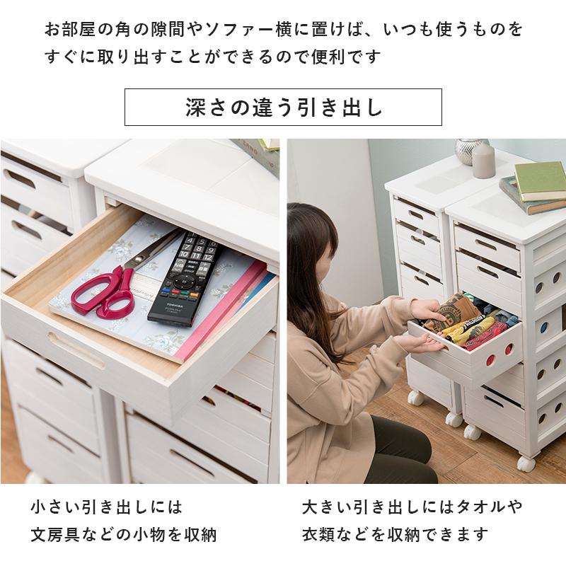 キッチンワゴン キャスター付き 木製 完成品 5段 〔幅20×奥行40×高さ79cm〕 ナチュラル/桐｜sofa-lukit｜05