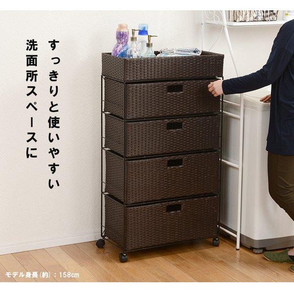 ランドリーチェスト 引出し４杯 ハイタイプ 〔幅60.5×奥行30.5×高さ109.5cm〕｜sofa-lukit｜03