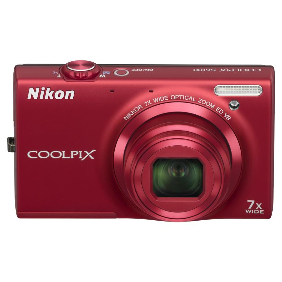 訳あり中古コンパクトデジタルカメラNikonCOOL PIX S6100レッド