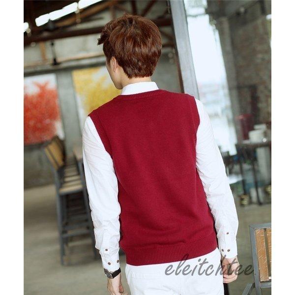 ニットベスト セーター メンズ トレンド 袖なし ニット チョッキ ジレ トップス プルオーバー 春秋冬 ノースリーブ ビジネス 通勤 通学 Vネック
