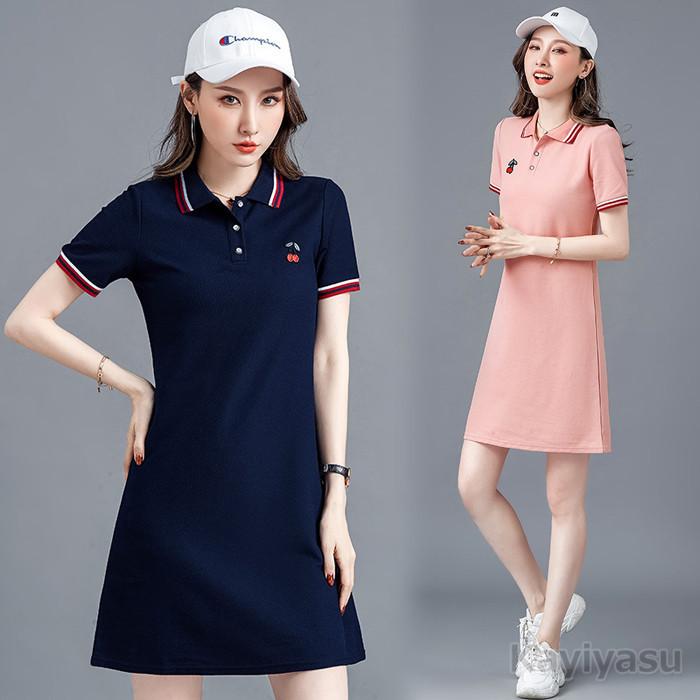 ゴルフウェア レディース ゴルフワンピース ロングポロ チュニック 夏コーデ 通気吸汗 半袖 Polo Aライン 女性 テニス スポーツウェア きれいめ 008 Jxk Zb140 Kayiyasu ヤフー店 通販 Yahoo ショッピング