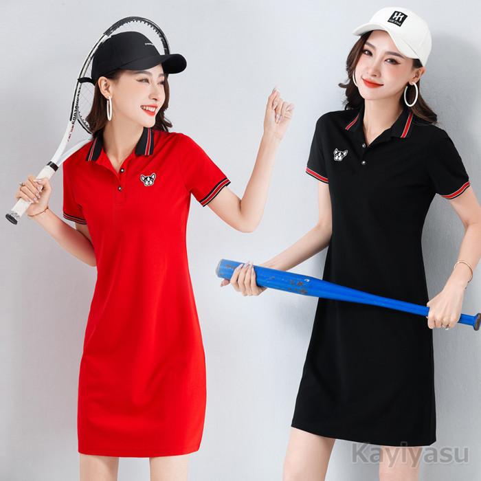 お歳暮 ゴルフウェア ポロワンピース レディース スポーツチュニック ゴルフワンピース ロングポロシャツ 夏用コーデ 女性用 通気吸汗 半袖 Polo Aライン きれいめ Babylonrooftop Com Au