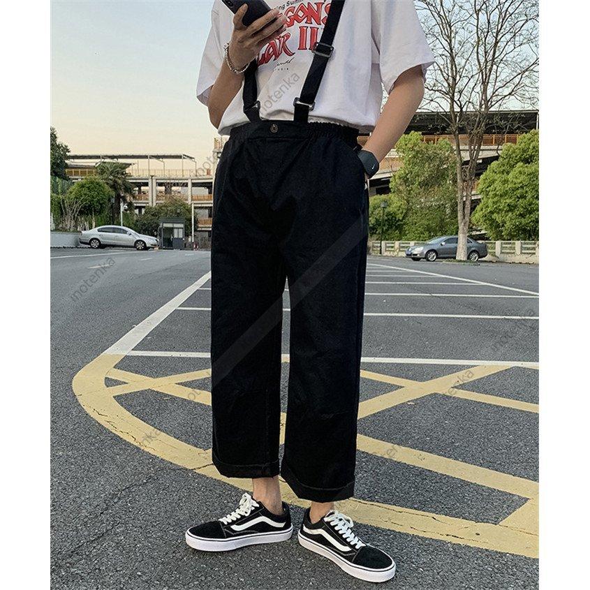超人気の サスペンダーパンツ ストレートパンツ メンズ 吊りズボン ブレイシーズ ロングパンツ 男性用 無地 アンクルパンツ カジュアルウエア 春夏秋 Materialworldblog Com