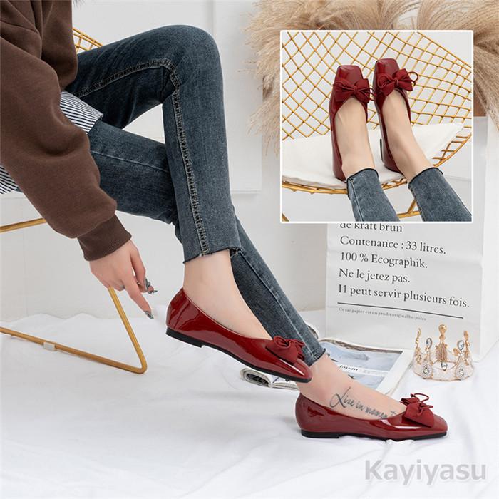 パンプス レディース フラットシューズ リボン Puレザー ぺたんこ靴 おしゃれ 通勤 就活 婦人靴 歩きやすい 光沢感 マタニティーシューズ 妊婦利用可 オフィス 008 Sdxy 8080 6 Kayiyasu ヤフー店 通販 Yahoo ショッピング