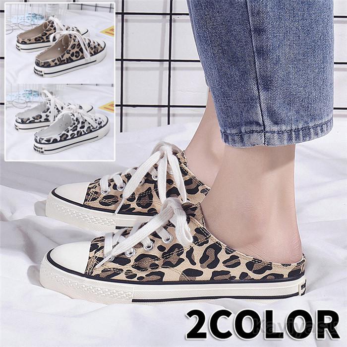 かかとなしスニーカー ぺたんこ靴 レディース ヒョウ柄 キャンバスシューズ スリッパ風 サンダル 軽量 ズック靴 楽ちん 可愛い 履きやすい 女性用 蒸れない 春夏 008 Wsxy 8023 Inotenka Yahoo 店 通販 Yahoo ショッピング