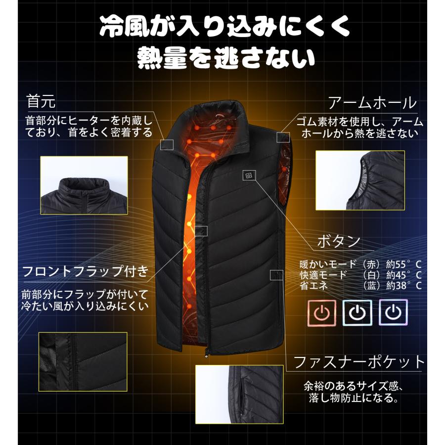 電熱ジャケット ヒータージャケット-日本製ヒーター内蔵  中綿入りジャケット  電熱ベスト選択可｜sofar-shop｜04
