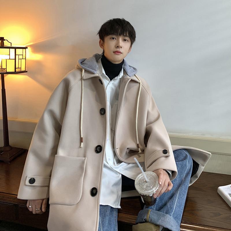 チェスターコート メンズ ロングコート 韓国ファッション フード付き