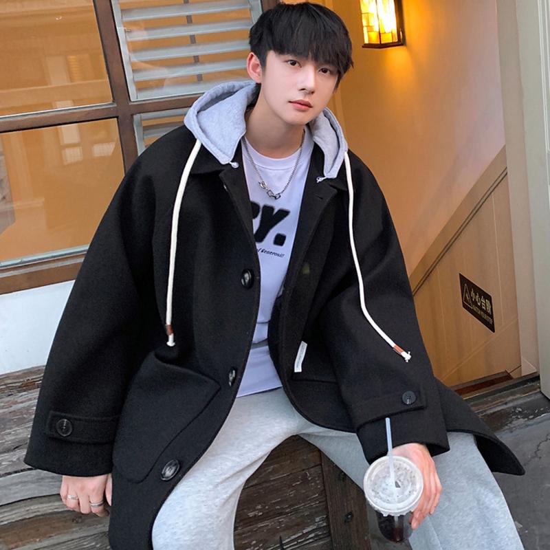 チェスターコート メンズ ロングコート 韓国ファッション フード付き