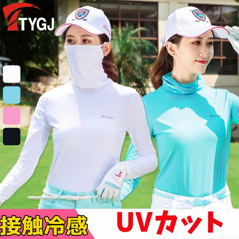 ゴルフウェア レディース 長袖 ゴルフシャツ インナーシャツ 接触冷感 ヒンヤリ感 フェイスカバー Uvカット 薄手 夏物 女性 スポーツ 運動着 40代 50代 036 Ty 016 Kayiyasu ヤフー店 通販 Yahoo ショッピング