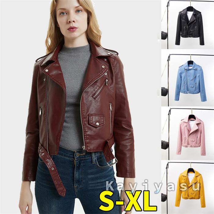 ジャケット ライダースジャケット レディース レザージャケット 革ジャン レザーコート 女性用 バイクジャケット 秋 冬 皮ジャケット 防寒 通勤 036 Xqlfs 2126 Kayiyasu ヤフー店 通販 Yahoo ショッピング