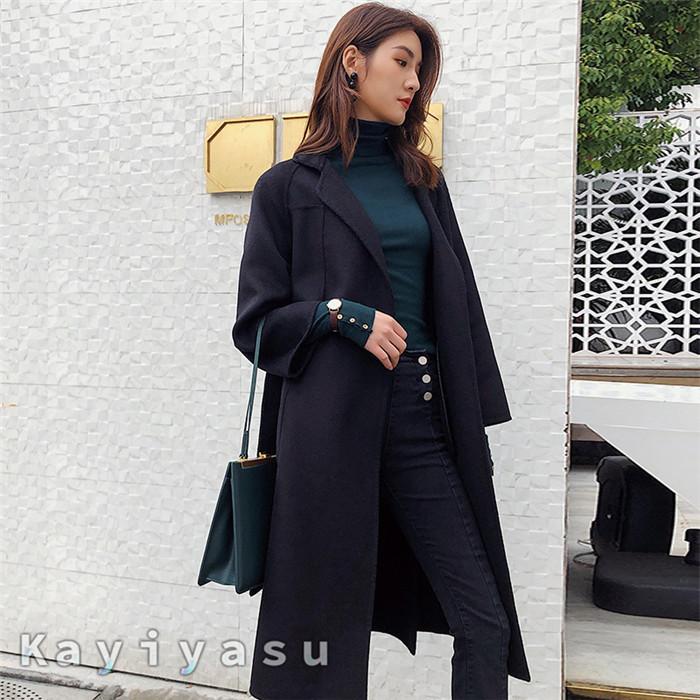 ウール100 コート チェスターコート レディース テーラードコート ダブルフェイス生地 ロングコート ラシャコート 洋服 アウター 冬 通勤 Ol ベルト付き 25 Off