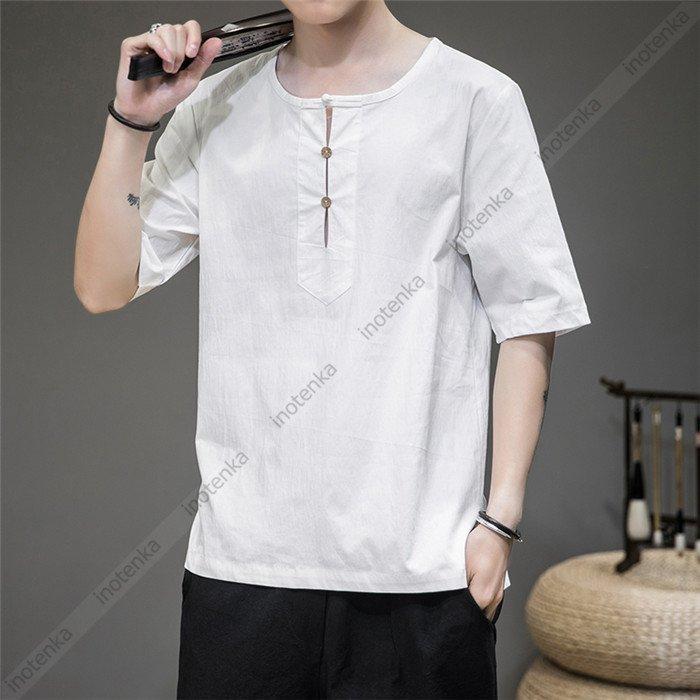 メーカー公式ショップ シャツ メンズ 夏 プルオーバー 丸襟 カジュアル 半袖 五分袖 ノーカラー 甚平風 ゆったり 爽やか 涼しい トップス シンプル Legacy Redantidotos Org