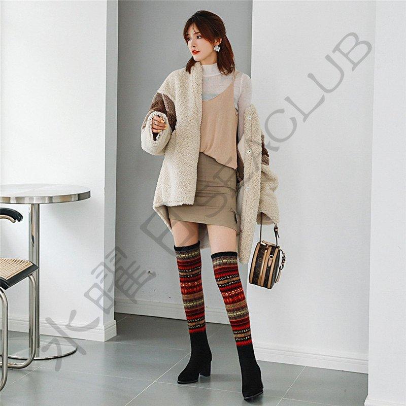 ニットロングブーツ レディース 長靴 ニーハイブーツ 綺麗 派手 春秋冬シューズ サイハイブーツ 人気 オシャレ 暖かい ローヒール コンフォート 可愛い 052 Ttbxy Z611 Kayiyasu ヤフー店 通販 Yahoo ショッピング