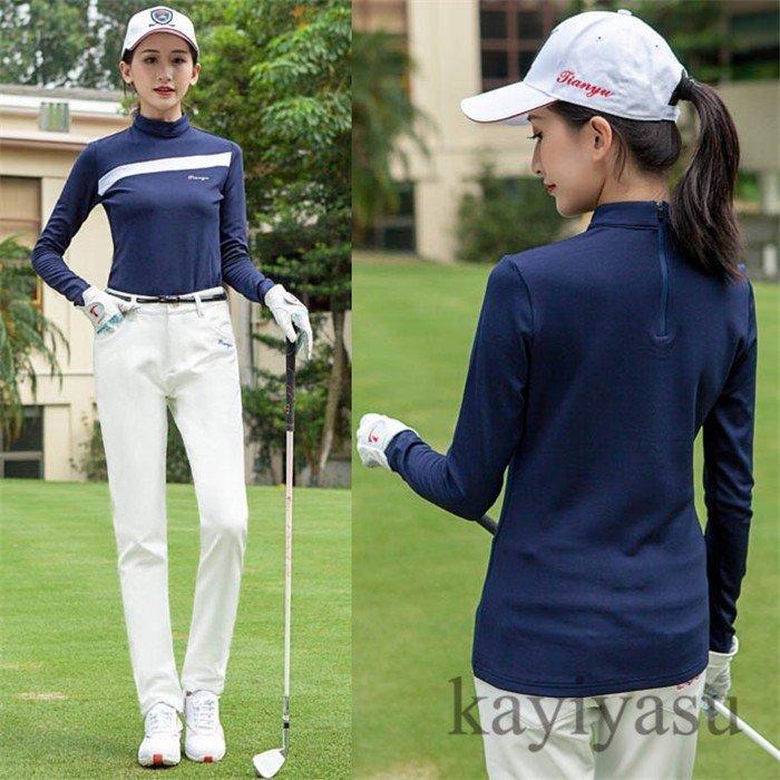 ゴルフ シャツ レディース ゴルフウェア インナーシャツ 女性用 ストレッチ カジュアル 秋冬 裏起毛 防寒 人気の春夏