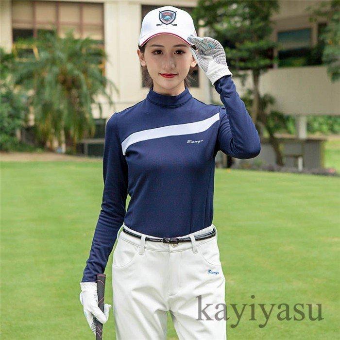 ゴルフ シャツ レディース ゴルフウェア インナーシャツ 女性用 ストレッチ カジュアル 秋冬 裏起毛 防寒 人気の春夏