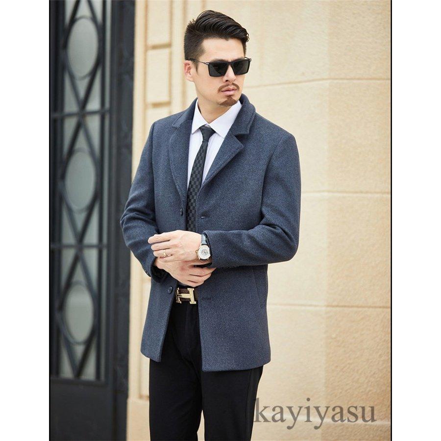 本物 テーラードジャケット アウター ウール 通勤 暖かい ビジネスコート メンズ チェスターコート 防寒着 ショートコート ラシャ チェスターコート カラー ブルー Kisa Mit Edu
